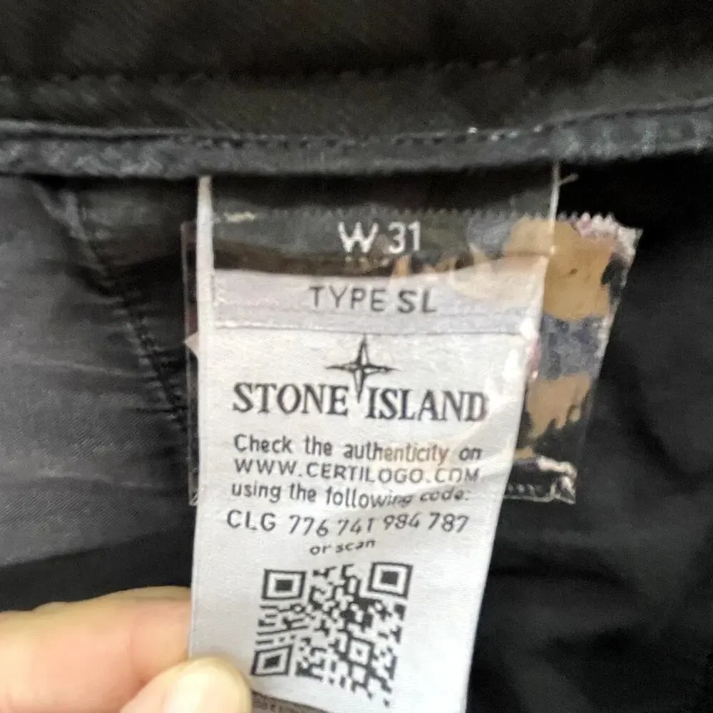 Stone Island Type SL Cargo Pants Mens W31 Black 7115315L1 Compass Patch